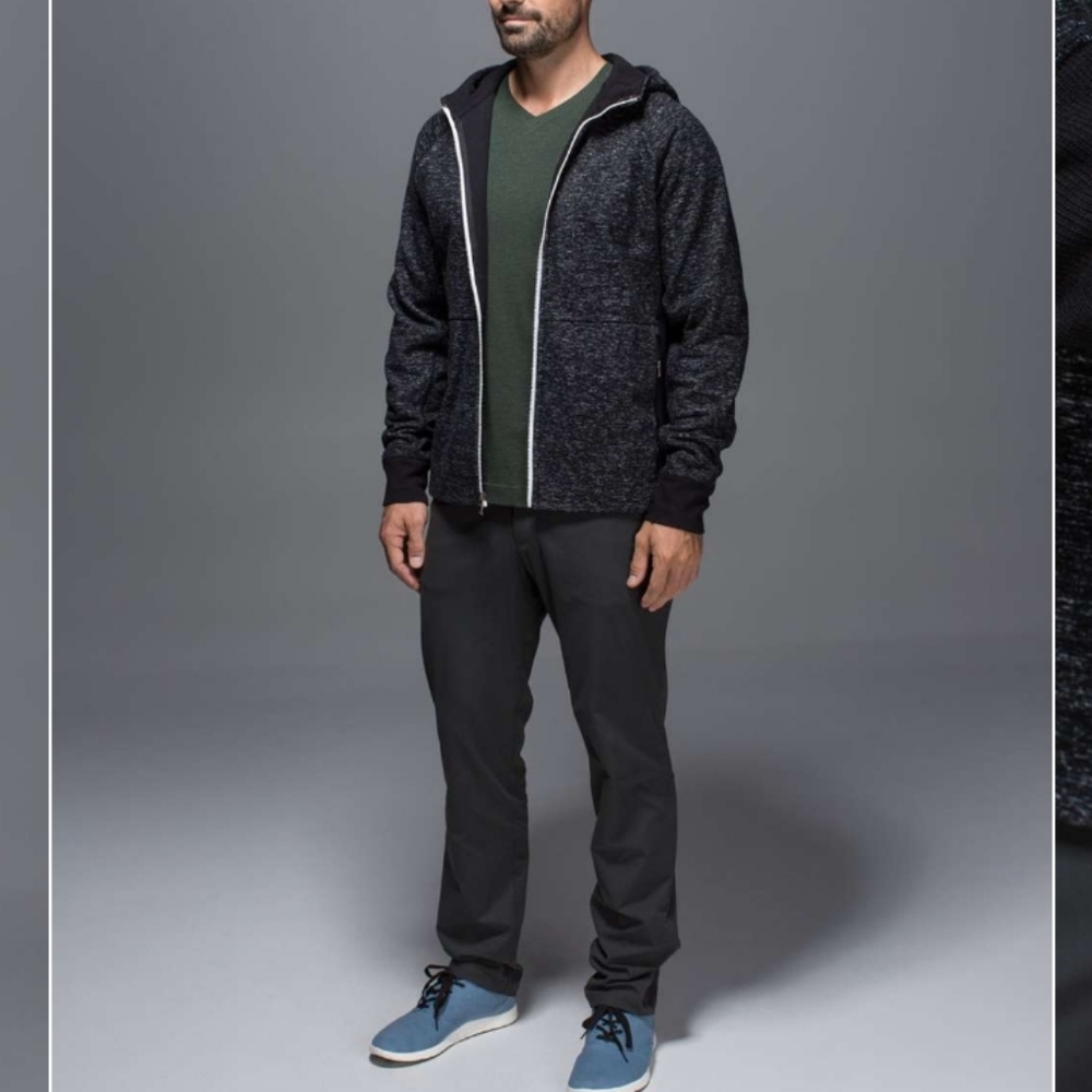 Mens lululemon athletica Best Coast Hoodie Gray Zip-Up Sweater Jacket